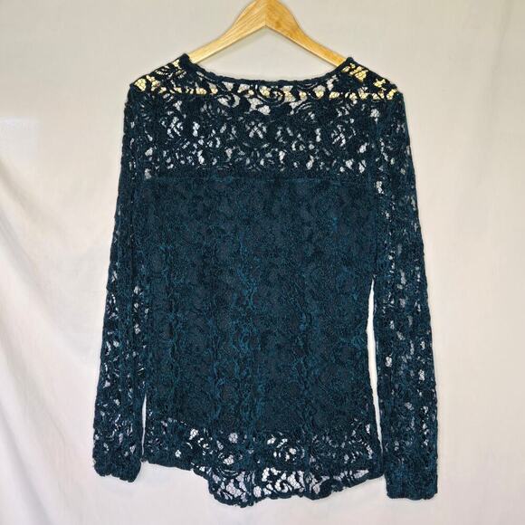 Sundance Womens Sheer Floral Lace Blouse Size M Boho Fairy Romantic Whimsigoth - Picture 4 of 8